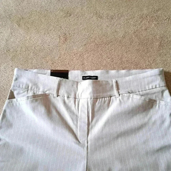 ❤️NWT Hilary Radley Striped Pants Beige White Pull On Ankle Pants  Various Sizes - Picture 4 of 11